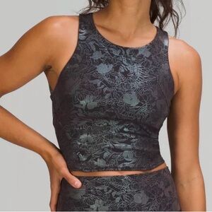 Lululemon Athletica Black Floral Train Tank